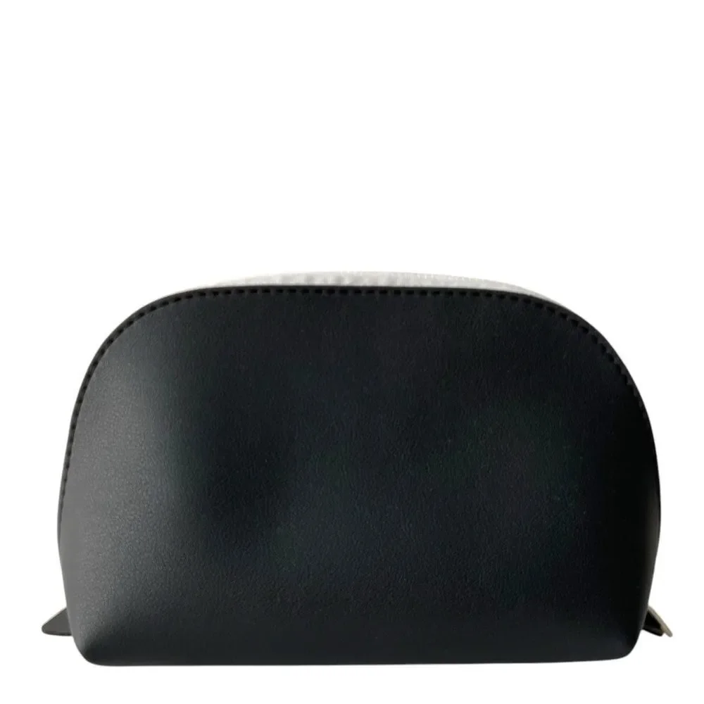 Saks Fifth Avenue x United Airlines Black Leather Cosmetic Bag in One Size